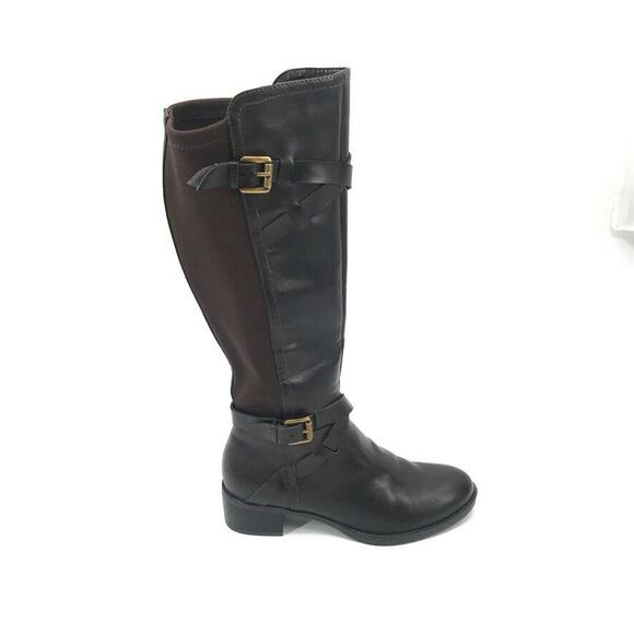 Franco Sarto Chrome Womens Knee High Boots Leather Riding Brown 6 - Picture 1 of 6
